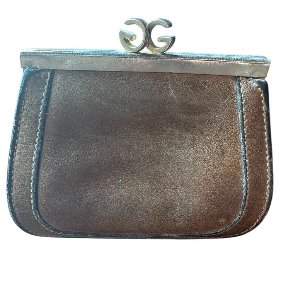 Gucci Brown Leather Kiss-lock Coin purse - Picture 2 of 11